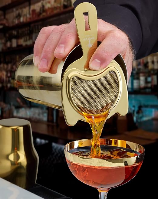 Barfly Fine Mesh Spring Strainer, Gold Plated - Image 8