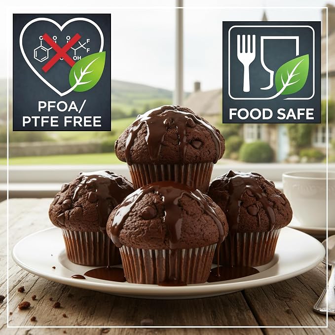 Wrenbury Jumbo Muffin Pan 4" Cup - Nonstick XL Deep Muffin Pan for Baking | 6 Cup - Oversized Extra Large Cupcake Mold - Dishwasher Safe - PTFE Free - 446°F Oven Safe - Image 4