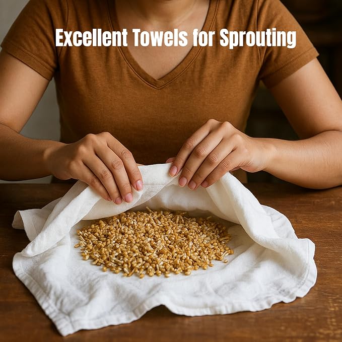 Flour Sack Towels | Tea Towel for Crafts| Kitchen Dish Cotton Blank Towel for Embroidery| Baking Bread Proofing Linen Cover| Super Absorbent Quick Dry| 6 Pack 18"x 28" White - Image 8