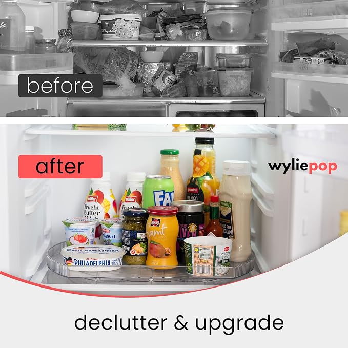 Lazy Susan for Refrigerator - 360° Turntable Refrigerator Organizer and Storage Tray for Fridge, Cabinet & Pantry - Rectangle Lazy Susan (16.5"x11.5"x1.5") - Image 4