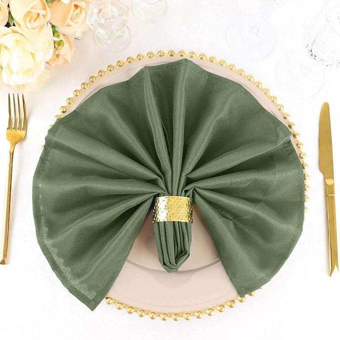 Efavormart Premium Cloth Napkins Set of 5, 20x20 Inch Willow Green Seamless Dinner Napkins, Washable Linen Table Napkin Cloth with Hemmed Edges for Weddings, Party and Banquet - Image 6