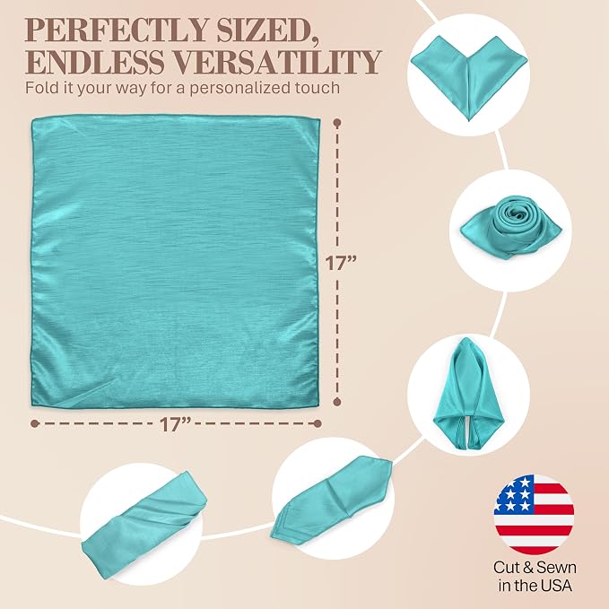 17x17-Inch Shantung Cloth Napkins, Caribbean, Set of 60 - Image 6