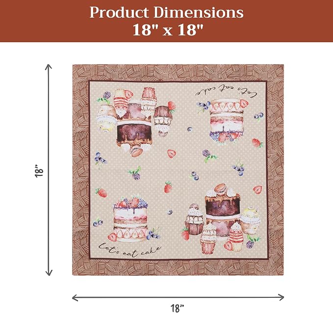 Maison d' Hermine Cloth Napkins Set of 4 Reusable 100% Cotton (18" x 18") | Everyday Square Napkins Cloth Washable Dinner Party Wedding Restaurant Hotel Kitchen Spring Summer - Cakes - Image 7
