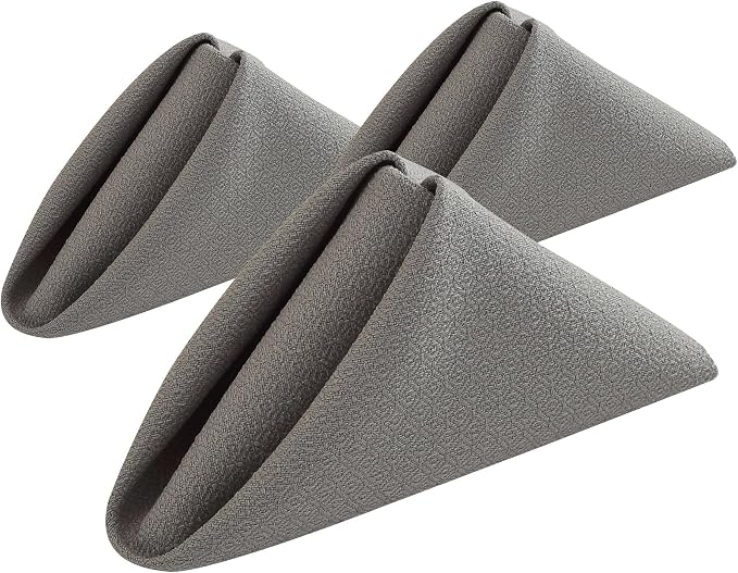 17x17 Grey Cloth Napkins Set of 24 Bulk Washable Restaurant Use | Planning a banquet? This bulk set of 24 washable grey linen napkins offers eco-friendly elegance for restaurants. by UWWGKK