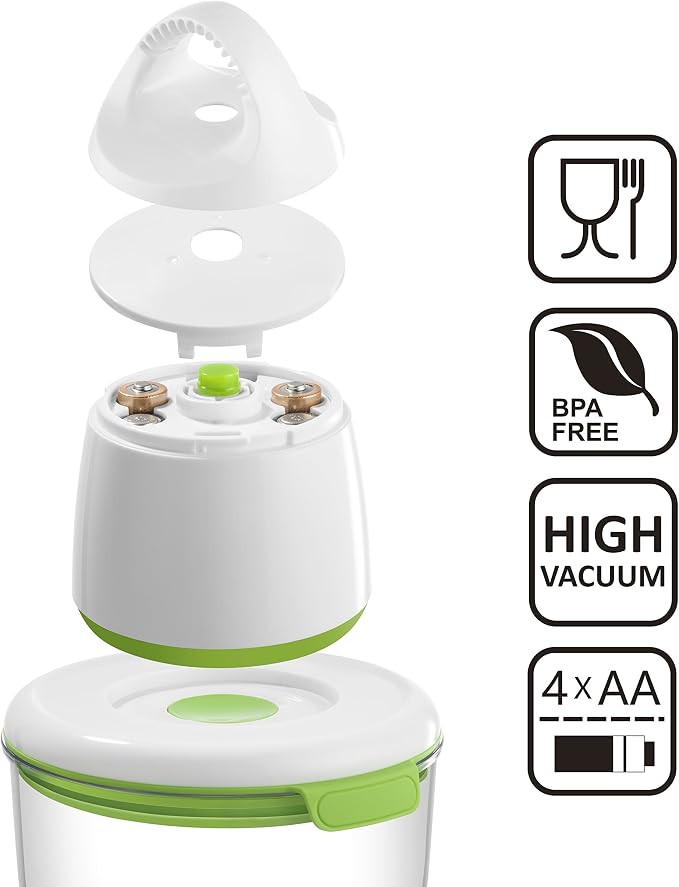 FOSA Starter Set Food Sealer Vacuum Sealer Reusable Container Set - Premium Vacuum Sealers for Food Storage, Airtight Preservation - Includes Turtle Vacuum Pump and 3 Vacuum Seal Containers - Image 5