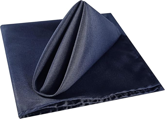 Cloth Napkins 17x17 inch Washable Polyester Dinner Napkins Soft Table Napkins for Wedding Party Dining Banquet(Navy,50PCS) - Image 3