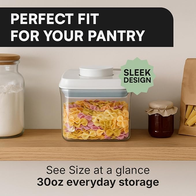 Bop Top Airtight Food Storage Containers | Pop-Top Lid | 3.5 Cups / 30 Oz | kitchen canister set, for flour, sugar, snacks, pasta, baking - Image 2