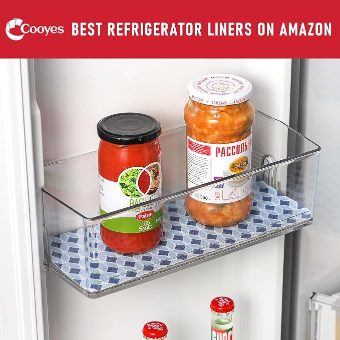 Cooyes 6 Pack 12" × 24" Cloth Shelf Liners for Kitchen Cabinet, Non-Slip Refrigerator Liners Machine Washable, Refrigerator Drawer Mats for Glass Shelves and Kitchen Cabinets, (Light Blue) - Image 8