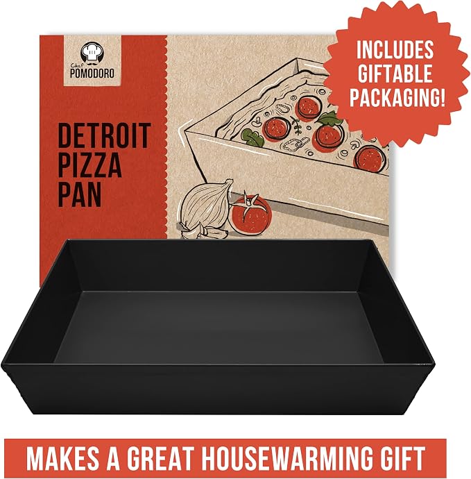 Chef Pomodoro Detroit Style Pizza Pan, 10x14in, Anodized Aluminum Deep Dish | Pre-Seasoned Nonstick Rectangular Bakeware, 2.5in Deep, Great for Casseroles, Focaccia & Deep Dish Desserts, Lasagna Pan - Image 5