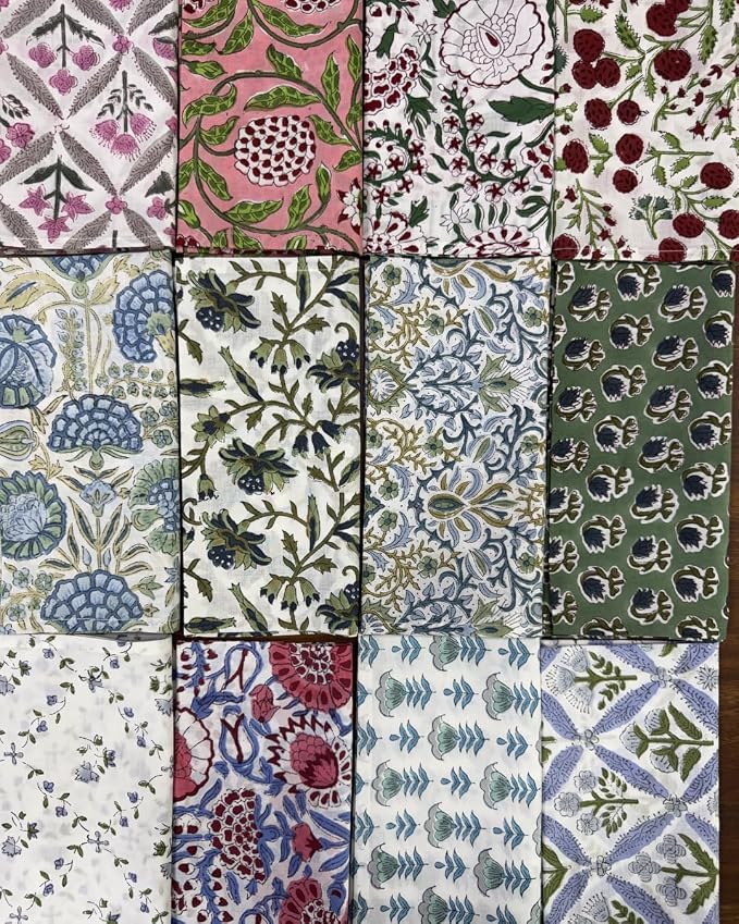 Assorted Hand Block Print 100% Cotton Napkins 18" x 18" (Set of 100) Reuseable Kitchen Napkins Cloth Decor Dinner Party Wedding Cocktail Gift for Spring, Easter, Summer - Image 4