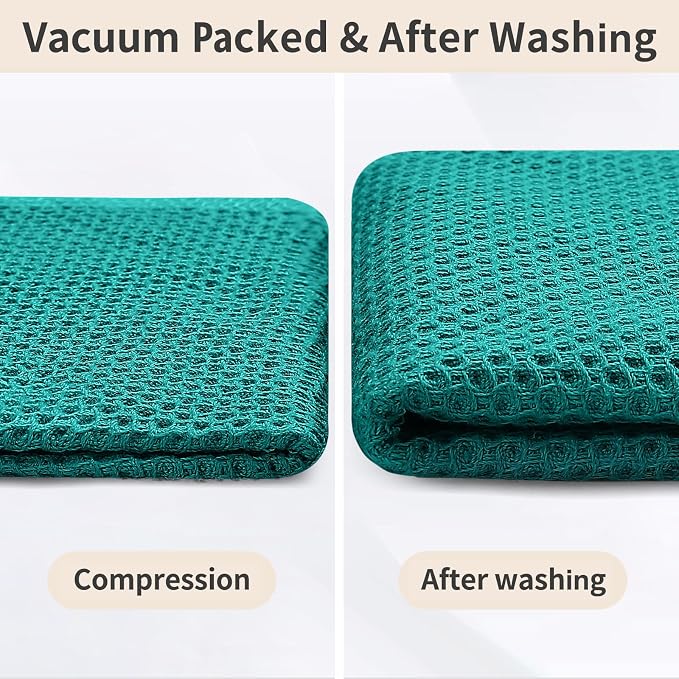 Homaxy 12 Pack 100% Cotton Kitchen Towels and Dishcloths Set, Teal | 12 x 12 Inches and 13 x 28 Inches Kitchen Towels Set, Ultra Soft Absorbent Dish Cloths for Washing Dishes - Image 8