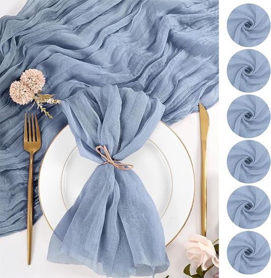 50 Pack Dusty Blue Cloth Napkins 20x20Inch Cheesecloth Napkins | Elegant Cloth Napkins for Table, Washable Rustic Boho Gauze Napkins, for Wedding Party Bridal Baby Shower Dinner Table Decor by Lumaycens