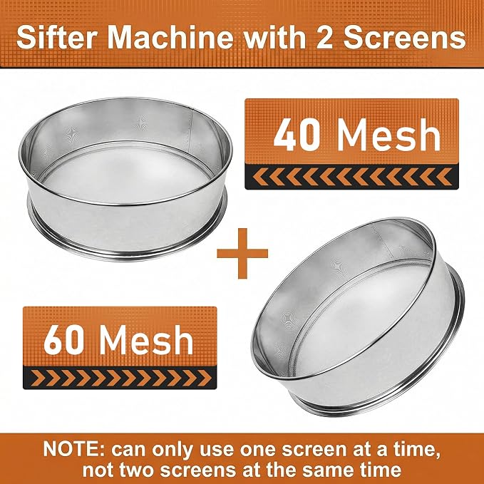 Sidasu Automatic Vibrating Sieve Shaker–40&60 Mesh Flour Sifter | Electric 110V/50W Sifter Machine for Baking Kitchens,Grain Milling,Herbal Powder,Food Preparation - Image 3
