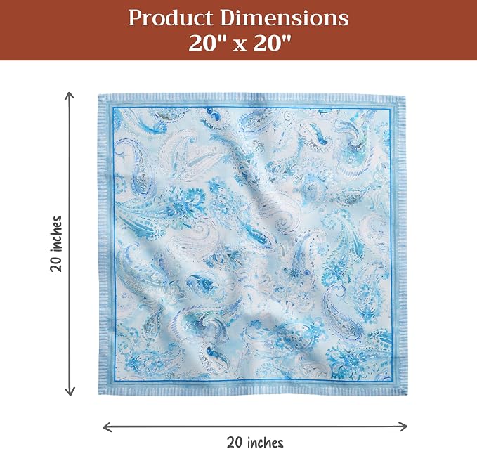 Maison d' Hermine Cloth Napkins Set of 4 100% Combed Cotton (20" x 20") | Everyday Square Napkins Cloth Washable Dinner Party Wedding Restaurant Hotel Kitchen Spring Summer - Paisley Blues - Image 5