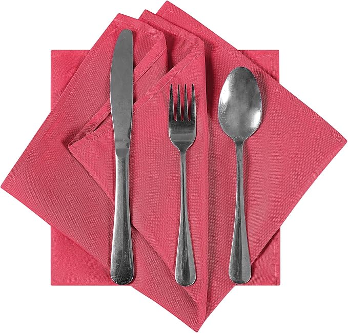 Bailarina Cloth Napkins Set of 80,17x17 inches Dinner Napkins Cloth Washable,Polyester Square Table Cloth Napkin Bulk with Hemmed Edges Ideal for Banquets, Parties and Weddings-Red - Image 2