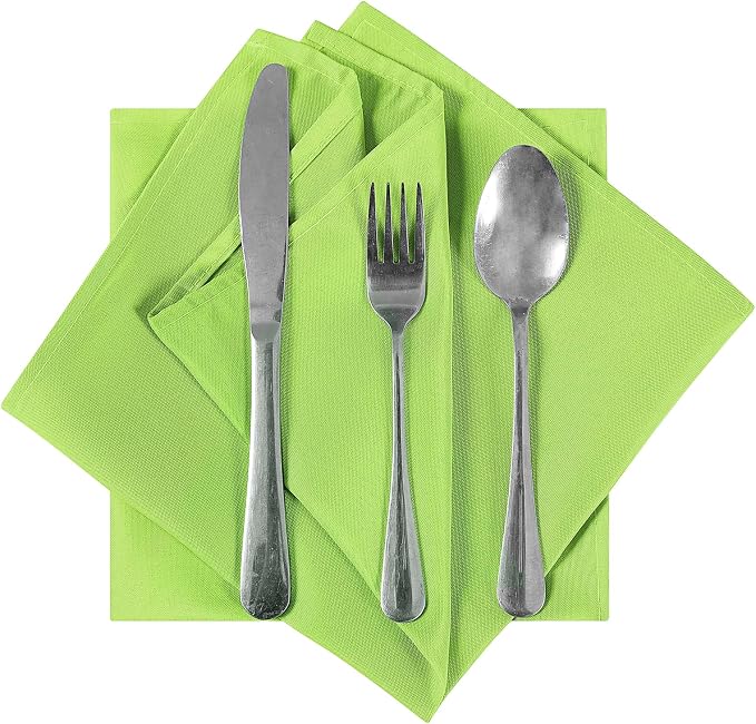 Bailarina Cloth Napkins Set of 40,17x17 inches Dinner Napkins Cloth Washable,Polyester Square Table Cloth Napkin Bulk with Hemmed Edges Ideal for Banquets, Parties and Weddings-Apple Green - Image 2
