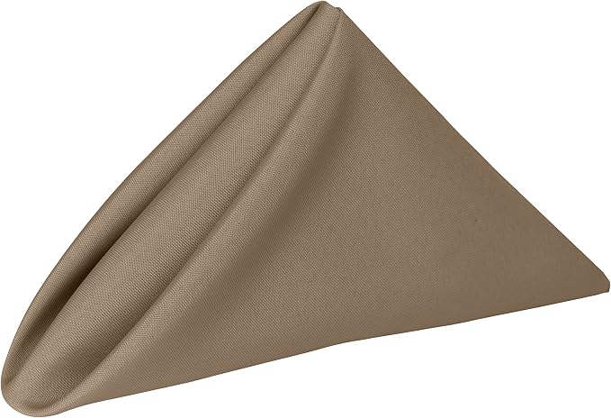 17x17-Inch Square Polyester Cloth Napkins, Toast Set of 60 | Bulk Case of 5 Dozen, Seamless, Serged Edges, Machine Washable, Wrinkle-Resistant, Flame-Resistant, Stain-Resistant, Brown by UltimateTextile