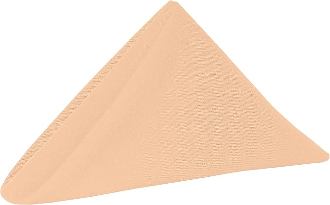 17x17-Inch Cotton-Feel Cloth Napkins, Peach, Set of 120 | Bulk Case of 10 Dozen, Square, 100% Spun Polyester Fabric, MJS-Spun Construction, Cotton-Like Hand, Machine Washable, Orange by UltimateTextile