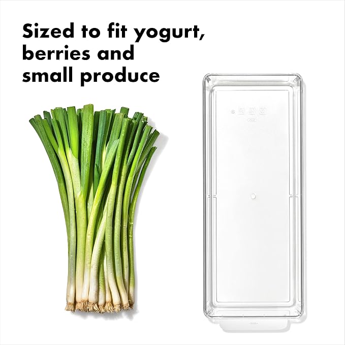 OXO Good Grips Fridge Organization Bin 5 in x 14 in - for Yogurt Cups, Small Produce, Berry Bins and More - Image 2