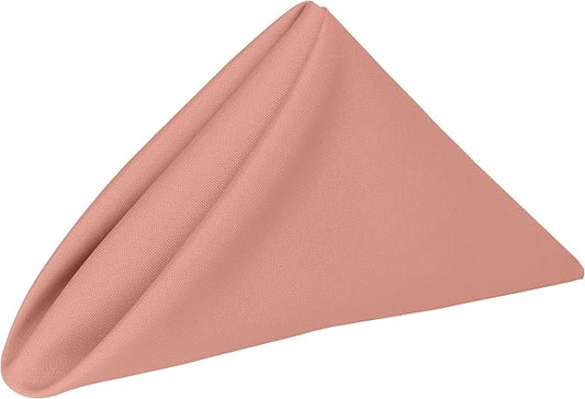 17x17-Inch Polyester Cloth Napkins, Coral, Set of 120 | Bulk Case of 10 Dozen, Dinner Napkins, Square, Serged Edges, Machine Washable, Wrinkle-Resistant, Flame-Resistant, Pink by UltimateTextile