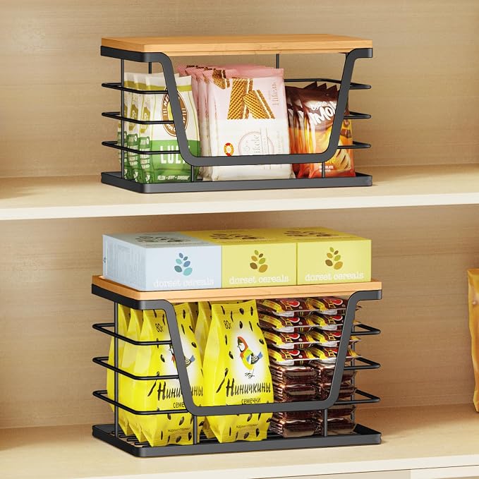 ALOCEO 3 Pack Stackable Storage Bins with Lids, Stainless Steel Trash Bag Dispenser Roll Holder for for Kitchen Sink, Laundry, Pantry Organizer and Storage - Image 4