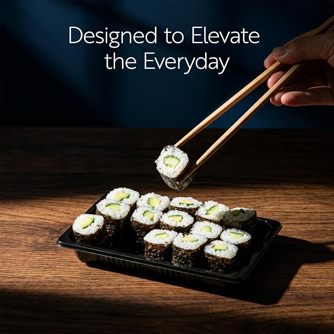 Restaurantware Plastic Sushi Trays 100 Pack of 6.5 x 4.33 x 1.57 Inch With Clear Lids Leak-Resistant Sushi Take Out Boxes Stackable Containers For Grab-And-Go - Image 7