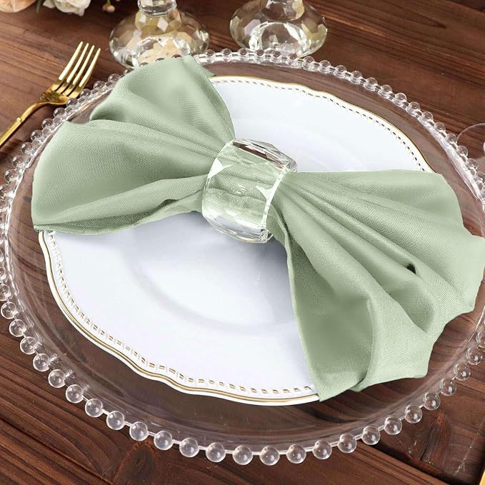 Efavormart Premium Cloth Napkins Set of 5, 20x20 Inch Sage Green Seamless Dinner Napkins, Washable Linen Table Napkin Cloth with Hemmed Edges for Weddings, Party and Banquet - Image 7