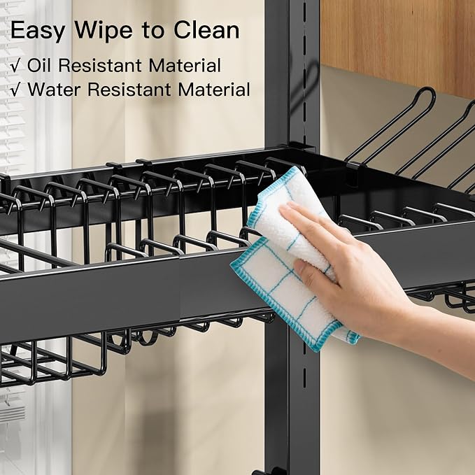 Over The Sink Dish Drying Rack, Extra Large Capacity Dish Drainer | 3 Tier Extra Large All Stainless Steel Expandable Plate Strainers, Rustproof Metal, Counter Space Saving, Modern Black - Image 7