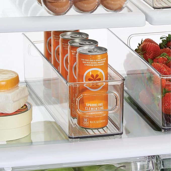 iDesign Stackable Fridge Bin with Handles, Set of 3, Clear | Ideal for Freezer or Pantry, Made in USA - Image 3