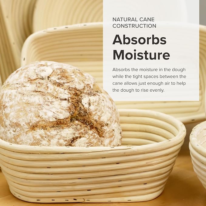 Frieling Rectangular Brotform Proofing Basket - 12 x 5.5-inch, Natural Cane & Cotton Liner - For Sourdough Bread Baking & Rising - Includes Banneton Liner - Image 4