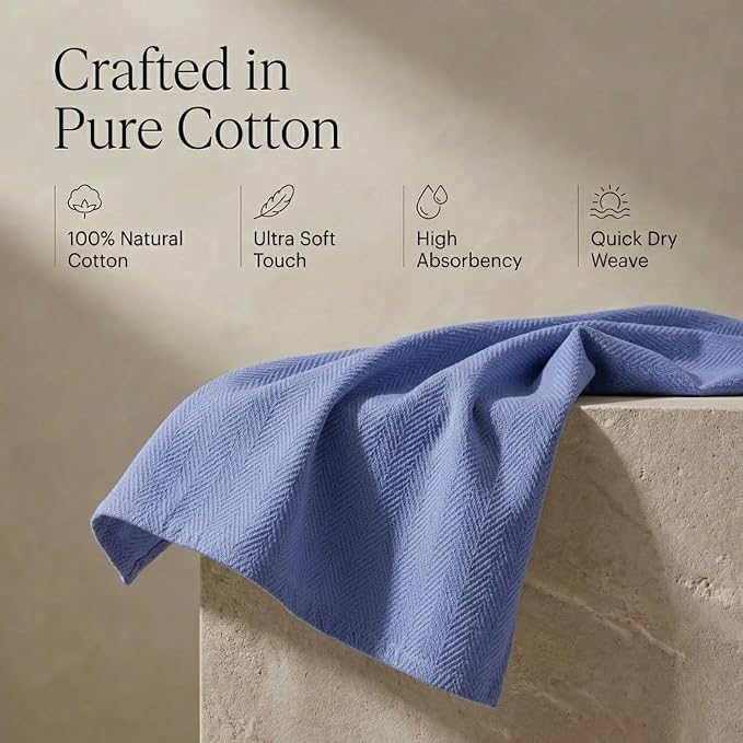 Urban Villa Kitchen Towels Cotton Dish Towels 20”x30” (Set of 6) Blue - Image 4