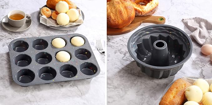 51PCS Silicone Bakeware Set Silicon Cake Molds Set For Baking, Including Baking Pan, Cake Mold, Cake Pan, Toast Mold, Muffin Pan, Donut Pan, And Cupcake Mold Silicone Baking Cups Set - Image 3