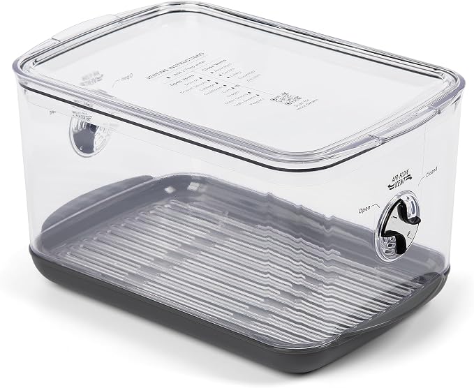 ProKeeper+ by Progressive Stackable Produce ProKeeper Storage Container with Stay-Fresh Vent System (PKS-902 (5.7 qt Large Produce)) by ProgressiveInternational