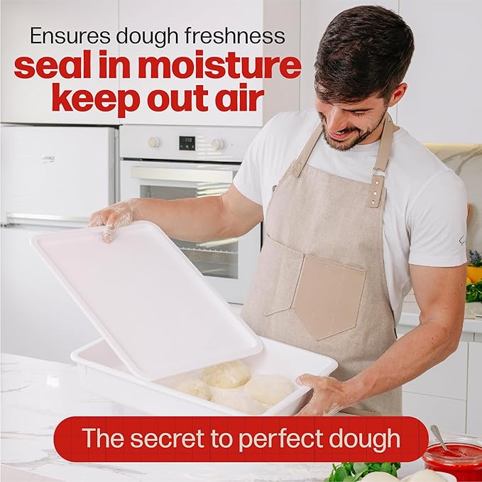 Hans Grill Pizza Dough Proofing Box - Pack of 2 Stackable BPA-Free Trays with Covers - Perfect as a Bread Proofing Box and Dough Container - Premium Quality Pizza Storage Container (2 Pack Large) | BPA-Free Bread Proofing Box Trays, Pack of 2, Holds Up... - Image 5