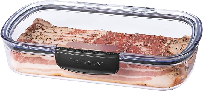 Progressive Prokeeper + Deli Storage Set: Air-Tight Silicone Sealed Containers w Grooved Bottom, Dry Erase Lid, BPA-Free, Stackable, Keeps Meats & Cheeses Fresh Longer, PKS-700C Deli 1.65L - Image 2