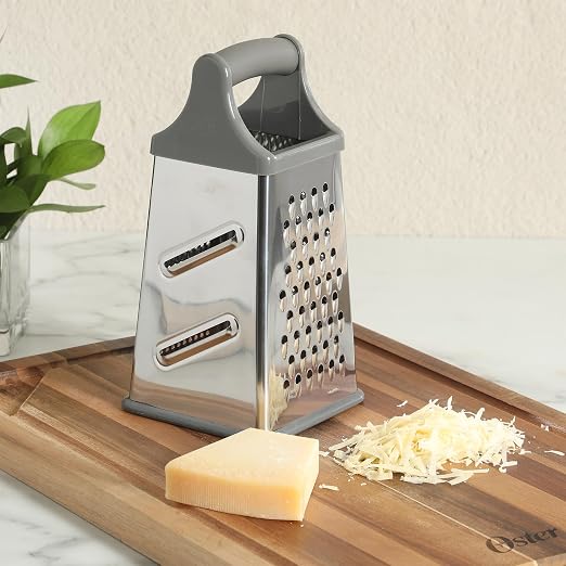 Oster Bluemarine 9-Inch 4-Sided Box Grater – Stainless Steel Cheese and Vegetable Grater, Kitchen Tool for Shredding, Slicing, Grating, Blue/Grey Handle - Image 7