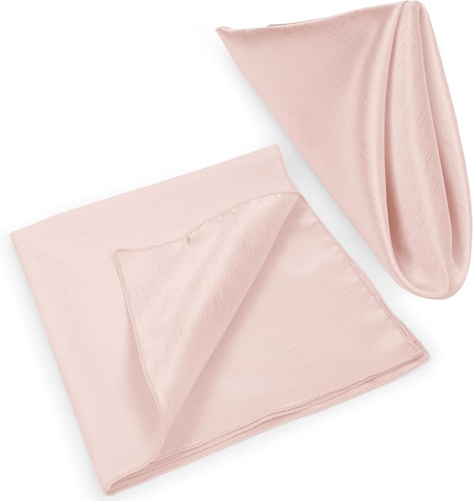 17x17-Inch Shantung Cloth Napkins, Ice Pink, Set of 24 | Bulk Case of 2 Dozen, Satin, Square, 100% Polyester Fabric, Reversible, Faux Dupioni Silk Reverse Side, Machine Washable - Image 8