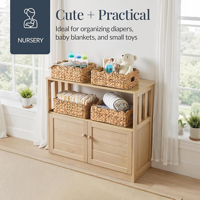 Best Choice Products 9x12 Scalloped Shelf Baskets, Woven Storage Bins, Storage Organizers for Pantry, Living Room, Bedroom, Nursery & Laundry, 4 Pack - Natural - Image 6