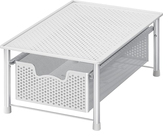 Simple Houseware Stackable Cabinet Basket Drawer Organizer, White by SimpleHouseware
