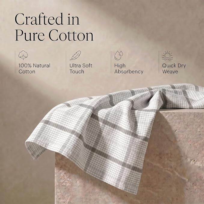 Urban Villa Kitchen Towels Cotton Dish Towels 20”x30” (Set of 6) Tiny Checks - Image 4