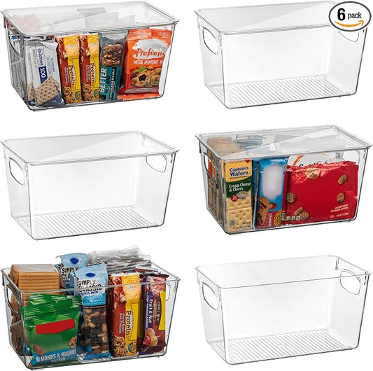 ClearSpace Plastic Pantry Organization and Storage Bins with Lids – Perfect Kitchen Organization or Kitchen Storage – Fridge Organizer, Refrigerator Organizer Bins, Cabinet Organizers by ClearSpace