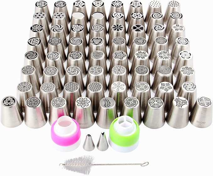 65 Pieces Stainless Steel Different Large Russian Flower Piping Tips Kit | Different Large Sizes, Stainless Steel,Seamless Welding - Image 2