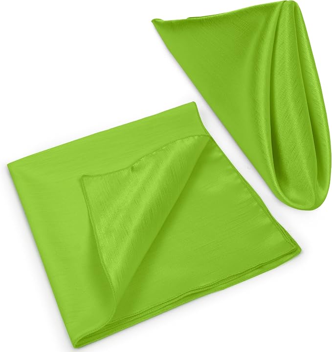 17 x 17-Inch Shantung Satin Cloth Napkins, Lime, Set of 24 - Image 8