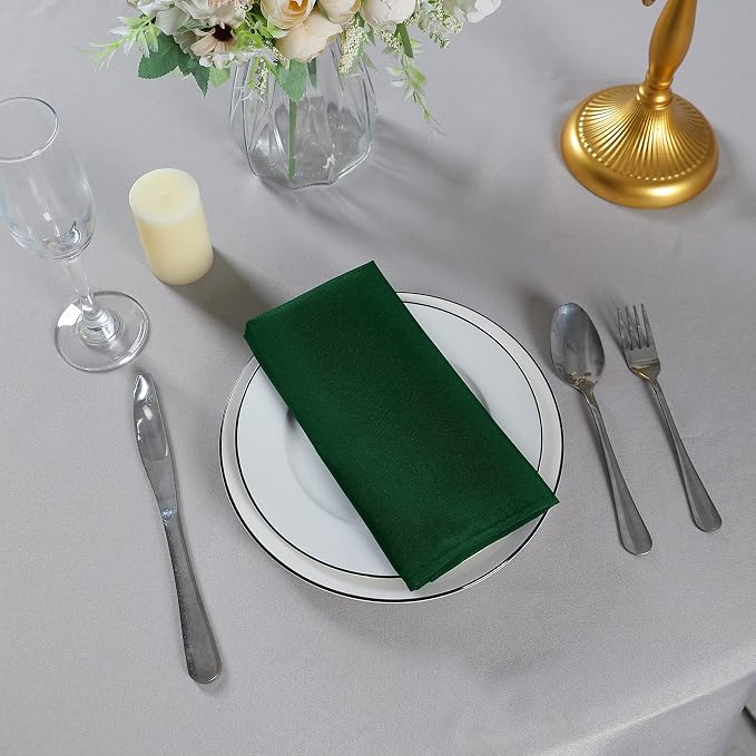 Cloth Napkins 17x17 inch Washable Polyester Dinner Napkins Soft Table Napkins for Wedding Party Dining Banquet(Hunter,12PCS) - Image 7