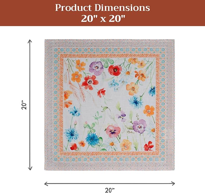Maison d' Hermine Cloth Napkins Set of 4 Reusable 100% Cotton (20" x 20") | Everyday Square Napkins Cloth Washable Dinner Party Wedding Restaurant Hotel Kitchen Spring Summer - Summer Whisper - Image 7
