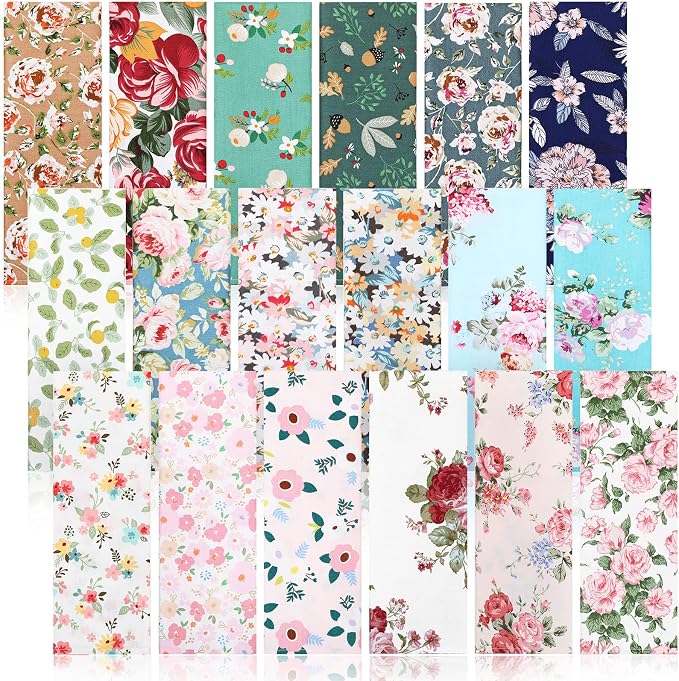 Moukeren Floral Cotton Cloth Napkins Set of 36, 15 x 15 Inch Flower Dinner Napkins Reusable Washable Decorative Table Flower Printed Home Decor for Kitchen Lunch Wedding Party Decor by Moukeren