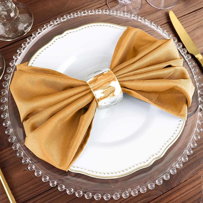 Efavormart Premium Cloth Napkins Set of 25, 20x20 Inch Gold Violet Seamless Dinner Napkins, Washable Linen Table Napkin Cloth with Hemmed Edges for Weddings, Party and Banquet - Image 7