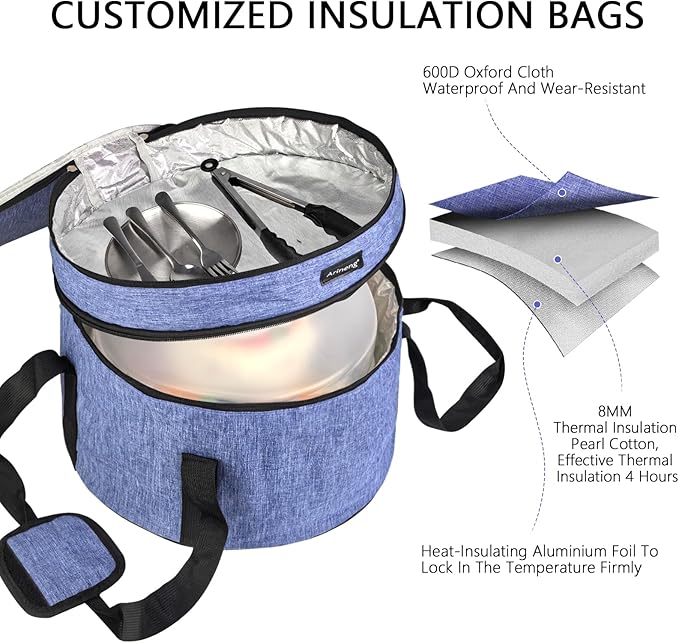 Round Cake Carrier Box with Lid and Handle, Transportation Insulated Bag for Cakes, Cupcakes and Pies, Triple Locking Design for Safe Transportation (Purple, 12 * 12 * 7.9 Inch) - Image 6