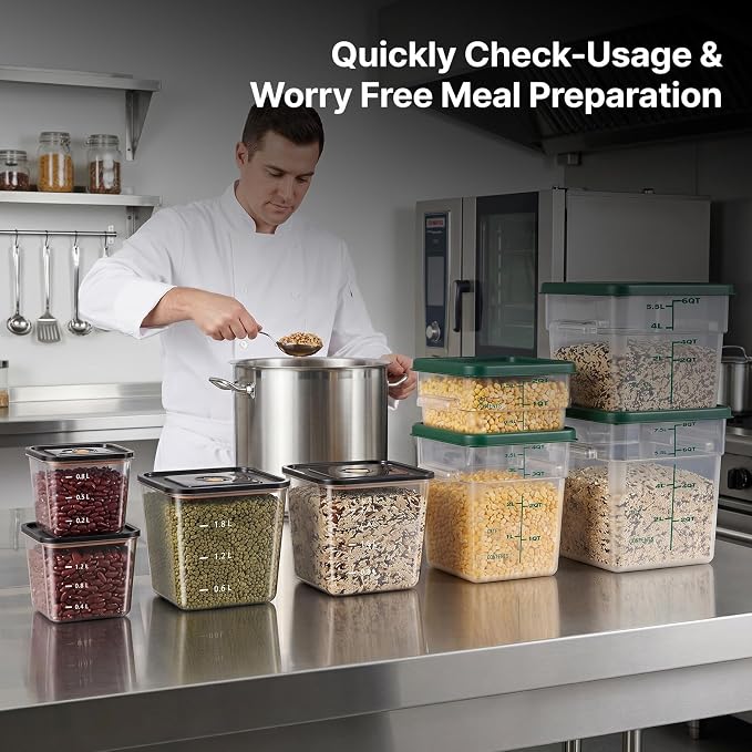 8 Pack Food Storage Containers with Lids；BPA-Free Cereal, Rice, Flour, Pasta & Snack Container, Stackable & Durable,Kitchen Pantry Organizer （0.95qt+1.5qt+2.2qt+3.2qt+4 * 2qt） - Image 7