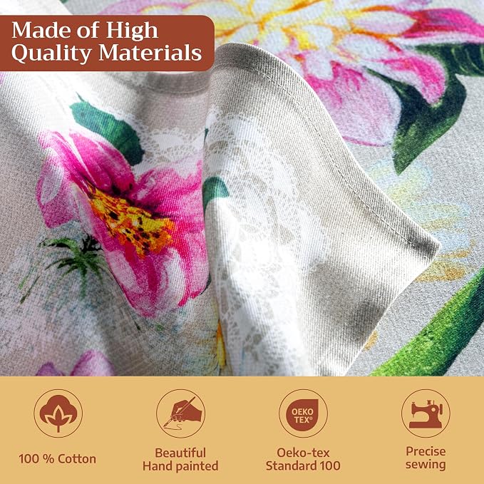 Maison d' Hermine Cloth Napkins Set of 4 Reusable 100% Cotton (20" x 20") | Everyday Square Napkins Cloth Washable Dinner Party Wedding Restaurant Hotel Kitchen Spring Summer - Pivoine - Image 3